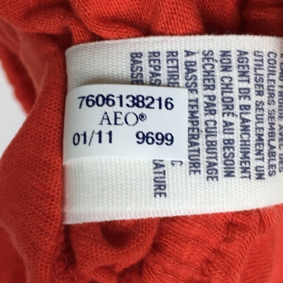 AMERICAN EAGLE Cami Tank Top Embroidered Beads Boho Ruffle Lace Up Back Size XS - Picture 10 of 11